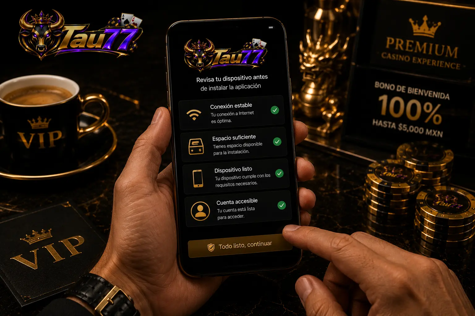 Teléfono preparado para descargar