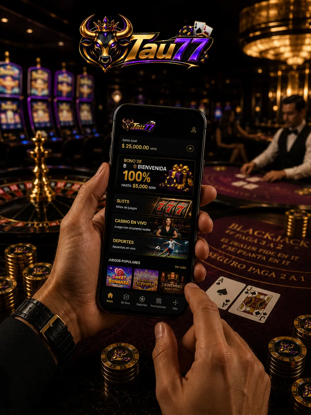 Acceso a casino desde la app