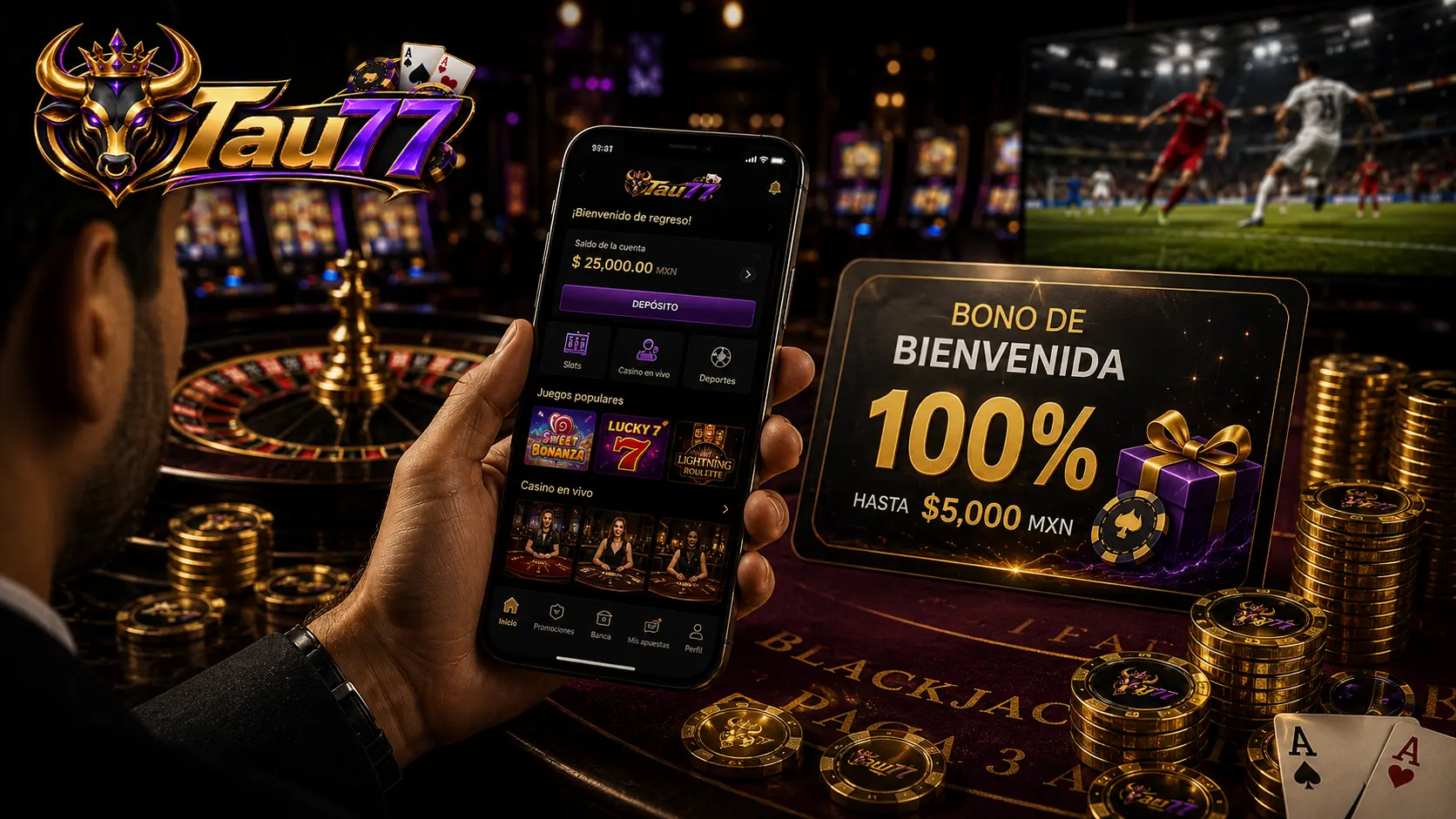 Entrada móvil a juegos y bonos